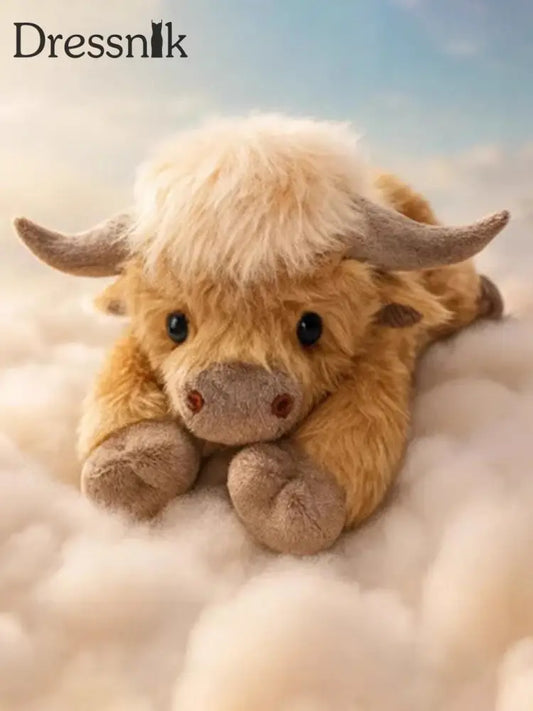 Niedliches Cartoon Highland Kuh Kuscheltier als bild / EINS