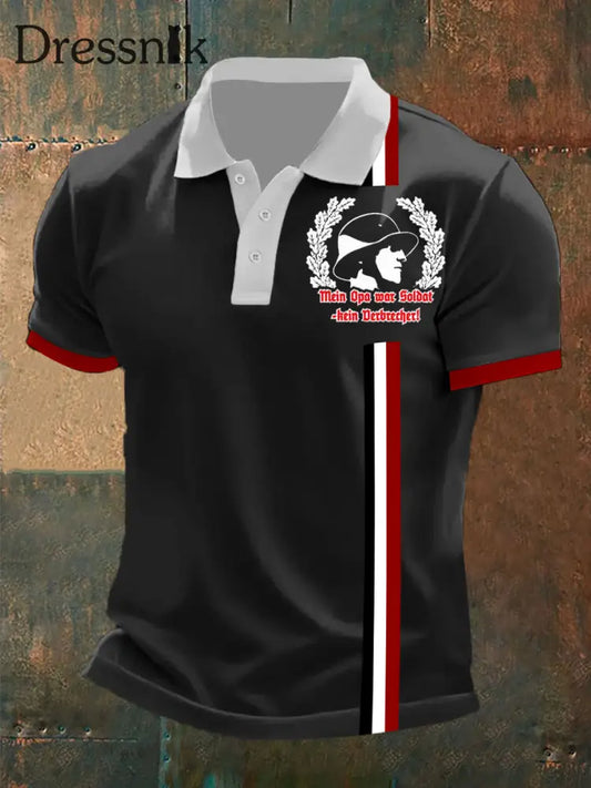 Opa War Soldat Kein Verbrecher Bedrucktes Kurzarm-T-Shirt fĂŒr MĂ€nner Schwarz / S