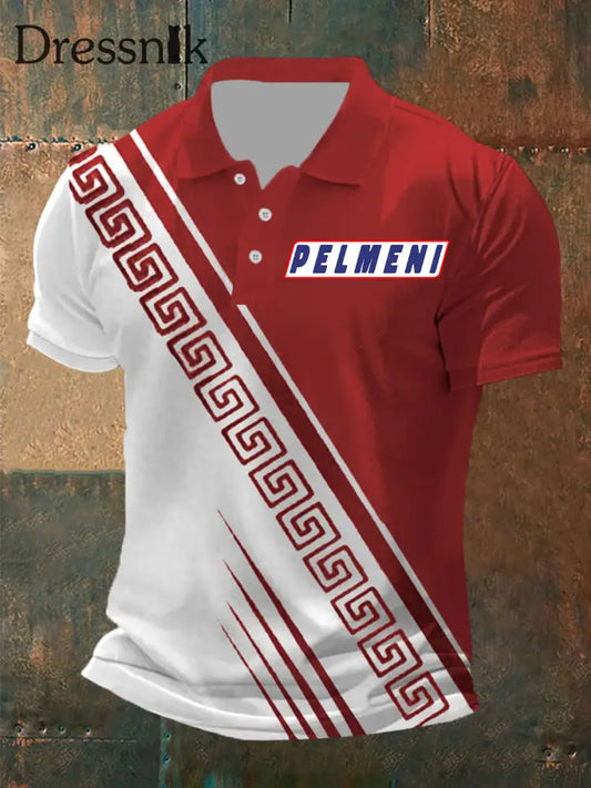 Pelmeni Kurzarm-Polos hirt für Männer Rot / S