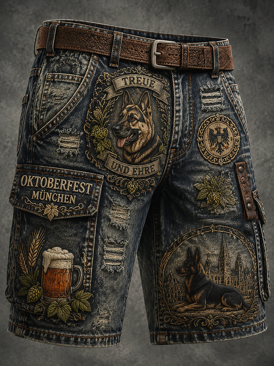 Retro deutscher Bierpolizei-Hund Freizeit-Arbeitsshorts