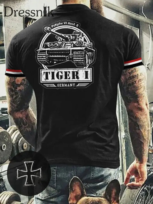 Tiger-T-Shirt fĂŒr MĂ€nner Schwarz / S