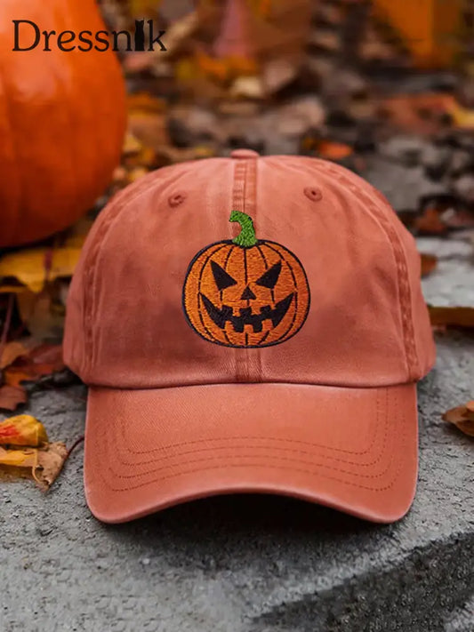 Unisex Halloween Kürbis Print Hut Orange / JM