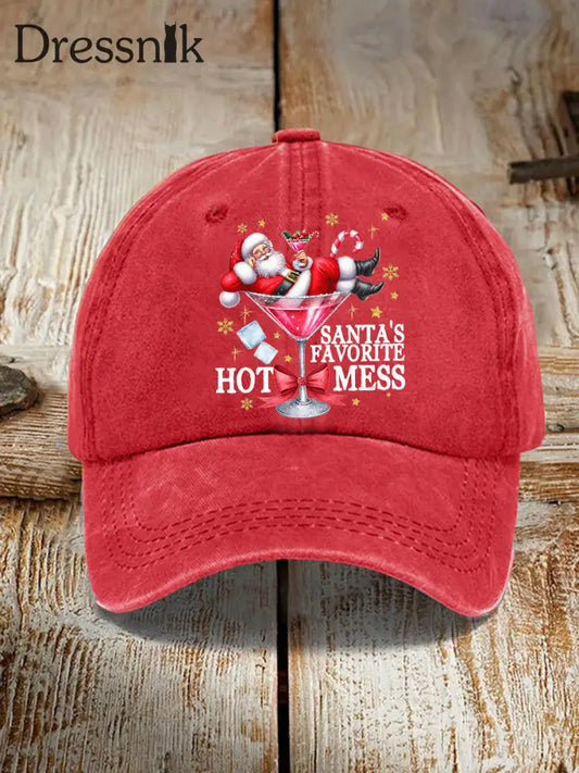 Unisex Lustige Weihnachten Weihnachts mann Lieblings heiße Mess Hut Rot / EINS