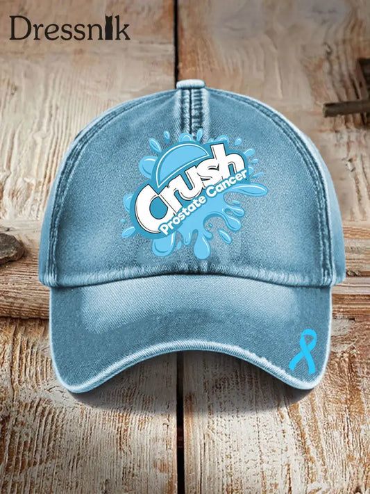 Unisex Prostata krebs Bewusstsein Print Hut hellblau / EINS