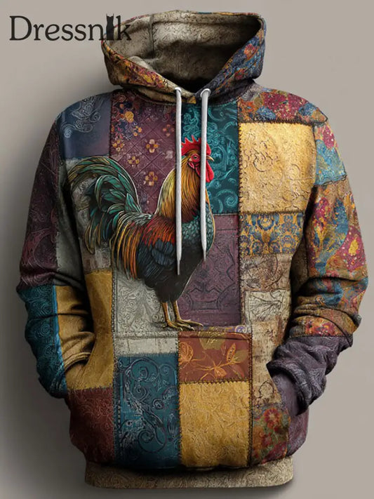 Vintage Thanksgiving Truthahn Print Casual Hoodie als bild / S