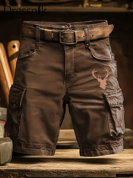Westliche Elch Shorts für Herren Braun / S