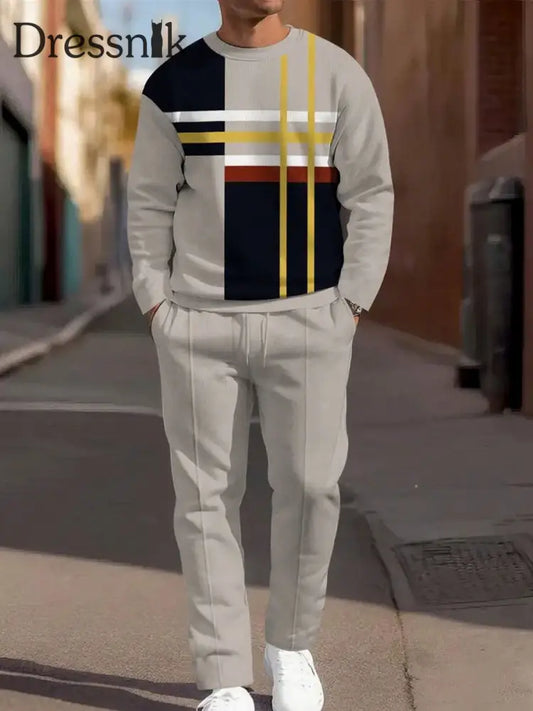 Zweiteilige Herren-Vintage-Minimalist ische Mode-Freizeit hose mehrfarbig / S