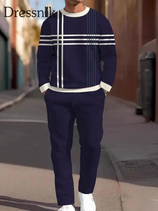 Zweiteilige Herren-Vintage-Minimalist ische Mode-Freizeit hose mehrfarbig / S