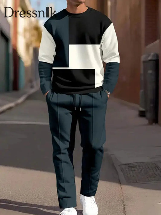 Zweiteilige Herren-Vintage-Minimalist ische Mode-Freizeit hose mehrfarbig / S