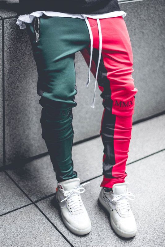 Men's Casual Vintage Colorblock Stretch Sports Pants