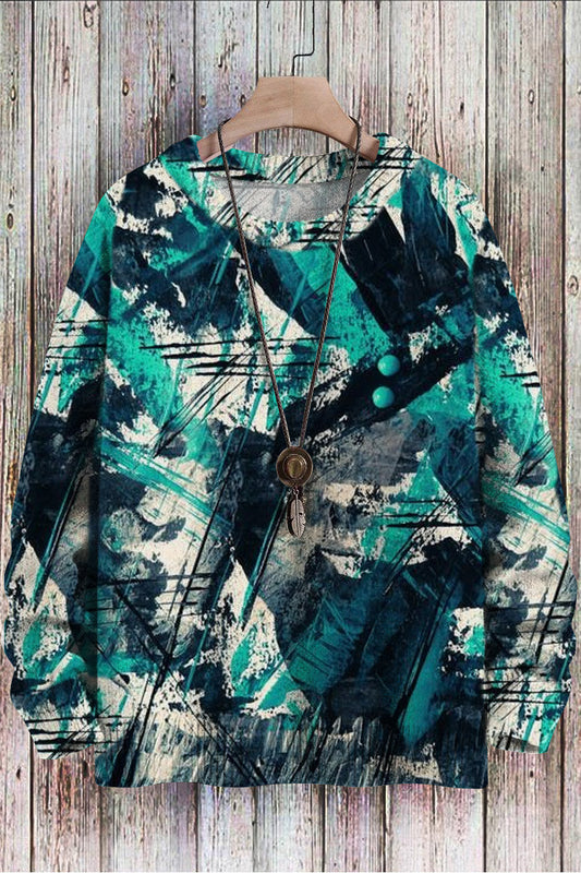 Argyle Muster Kunstdruck Retro Casual Strick pullover Pullover
