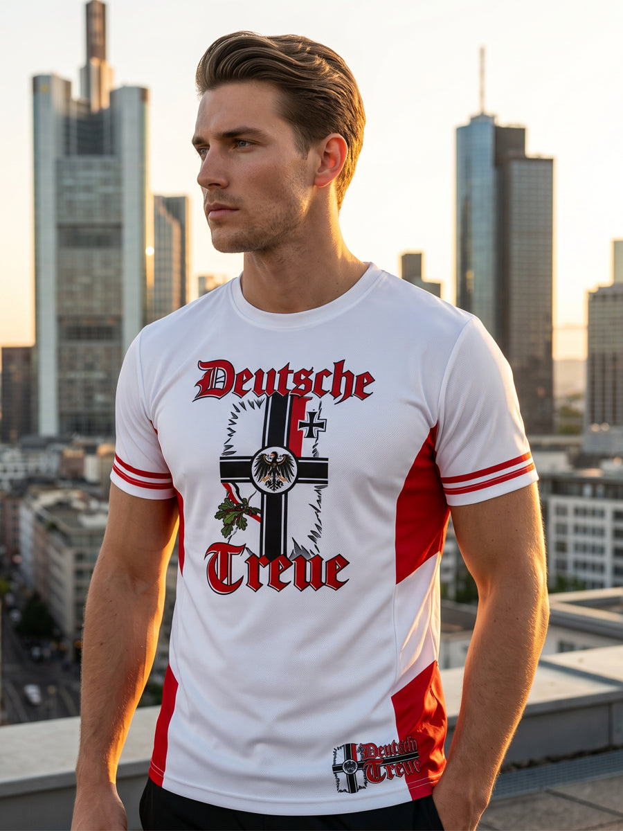 Herren Vintage deutsche Flagge Print Casual T-Shirt
