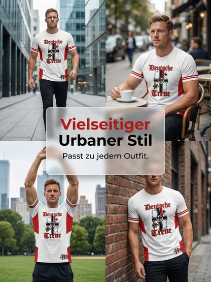 Herren Vintage deutsche Flagge Print Casual T-Shirt