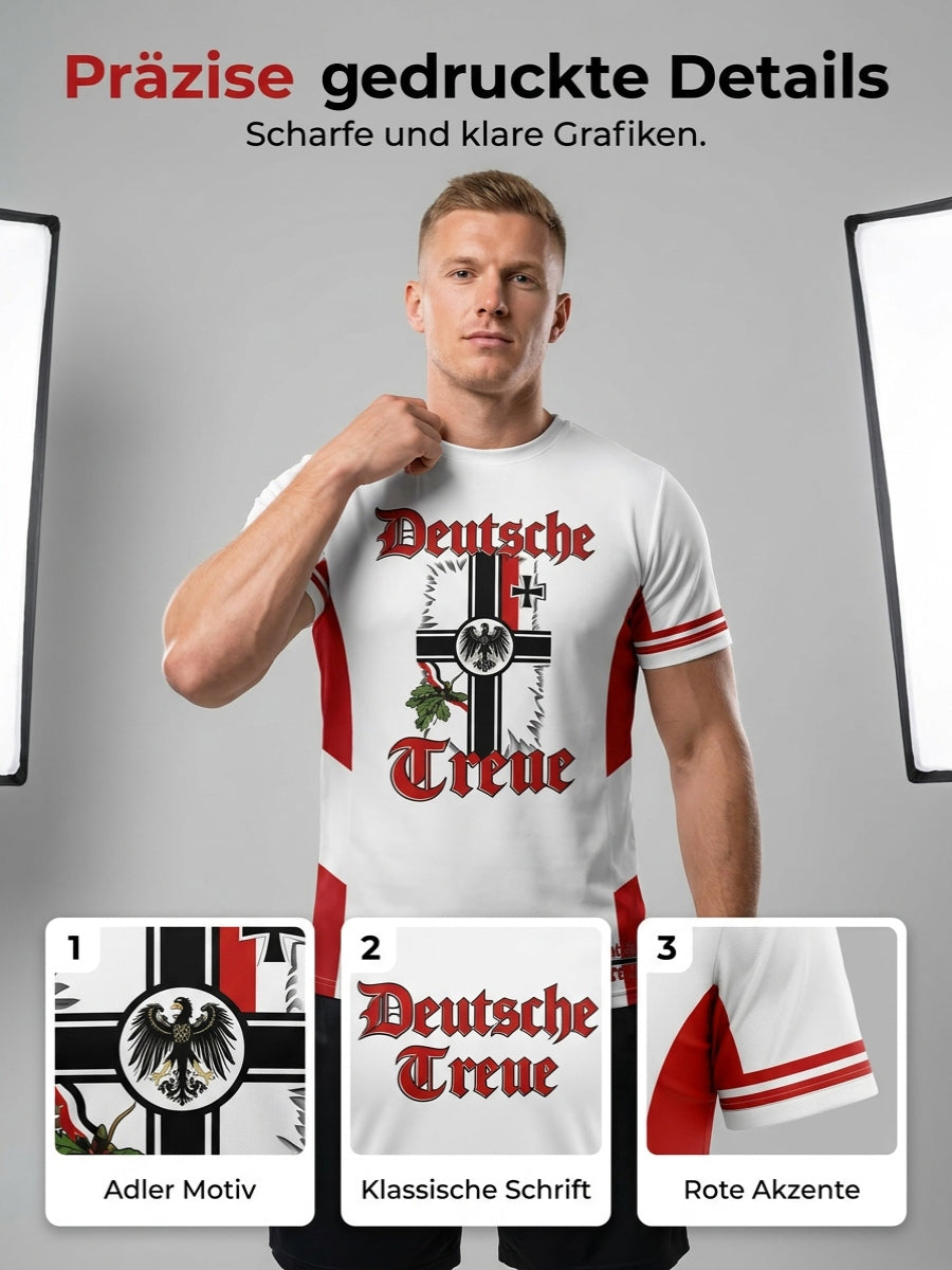 Herren Vintage deutsche Flagge Print Casual T-Shirt
