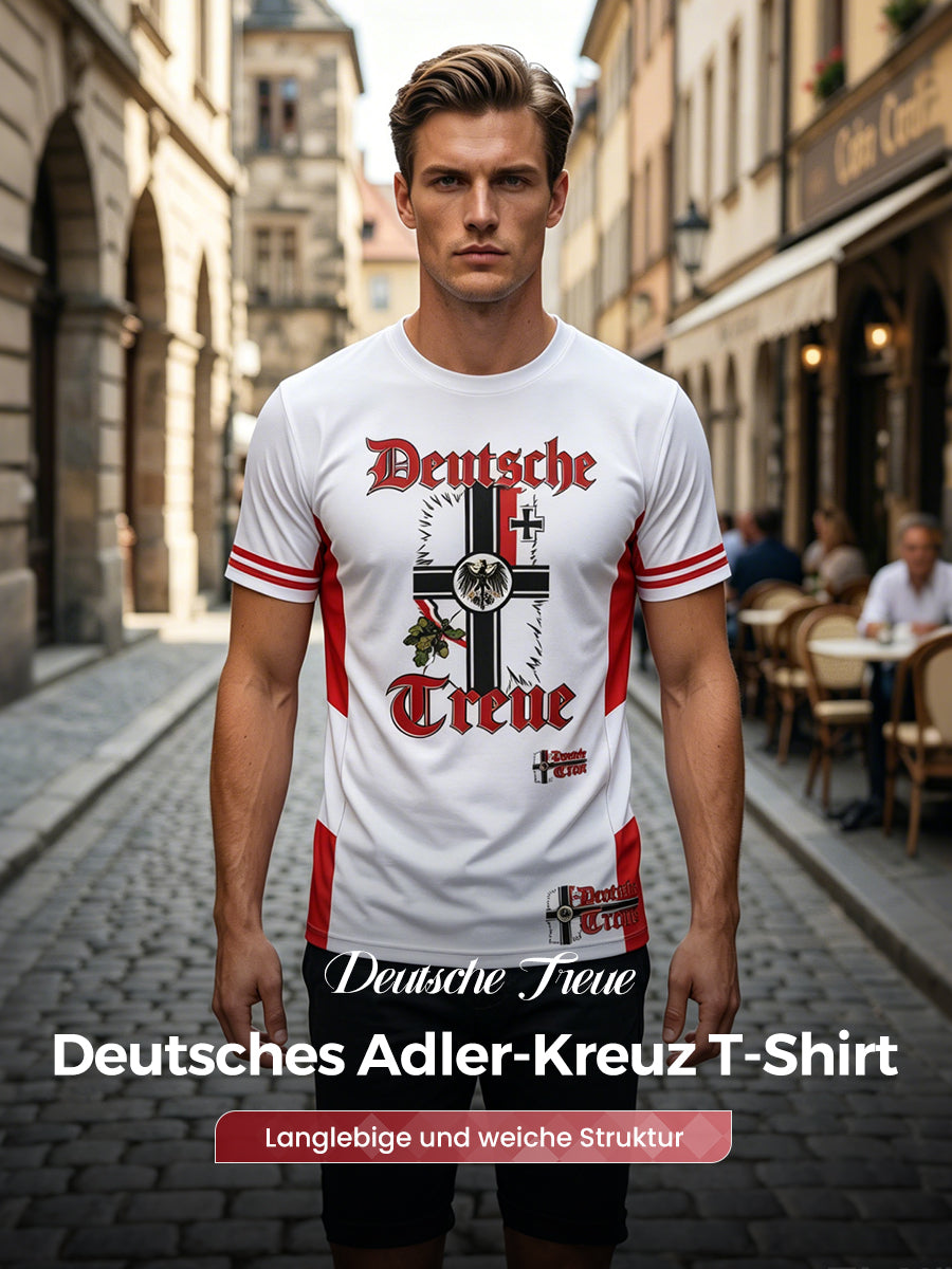 Herren Vintage deutsche Flagge Print Casual T-Shirt