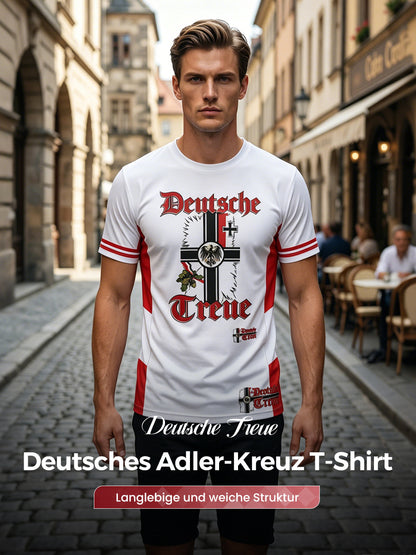 Herren Vintage deutsche Flagge Print Casual T-Shirt