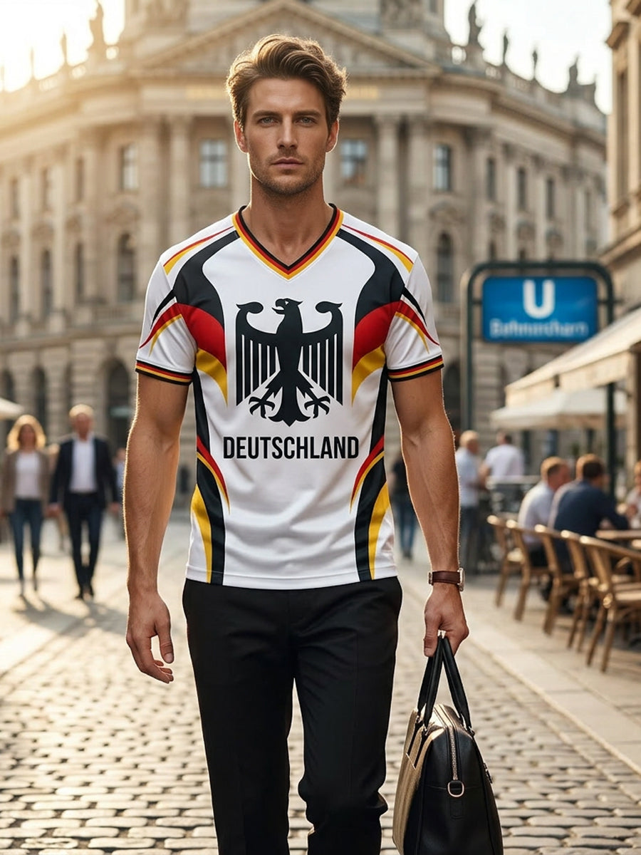 Herren-T-Shirt mit deutschem Fußball-Liebhaber-Print