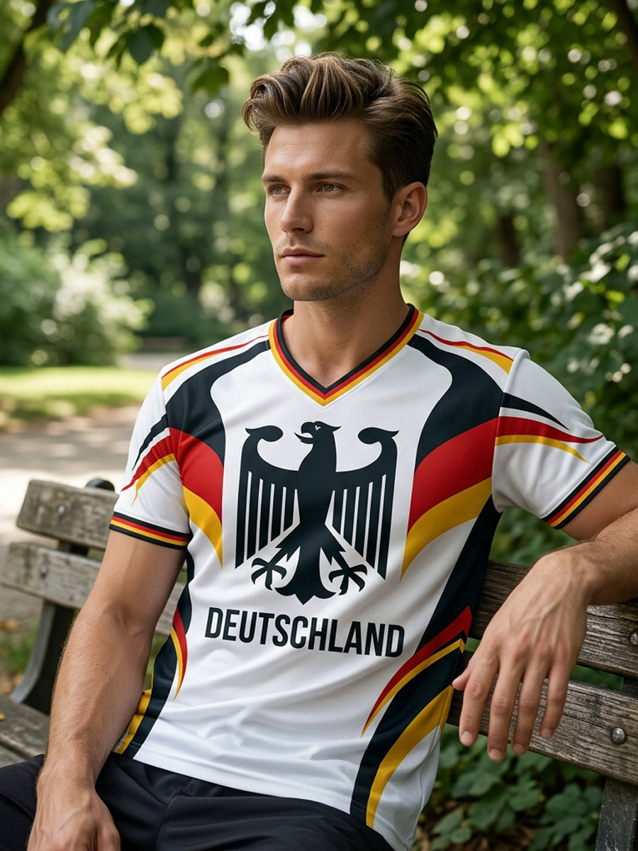 Herren-T-Shirt mit deutschem Fußball-Liebhaber-Print