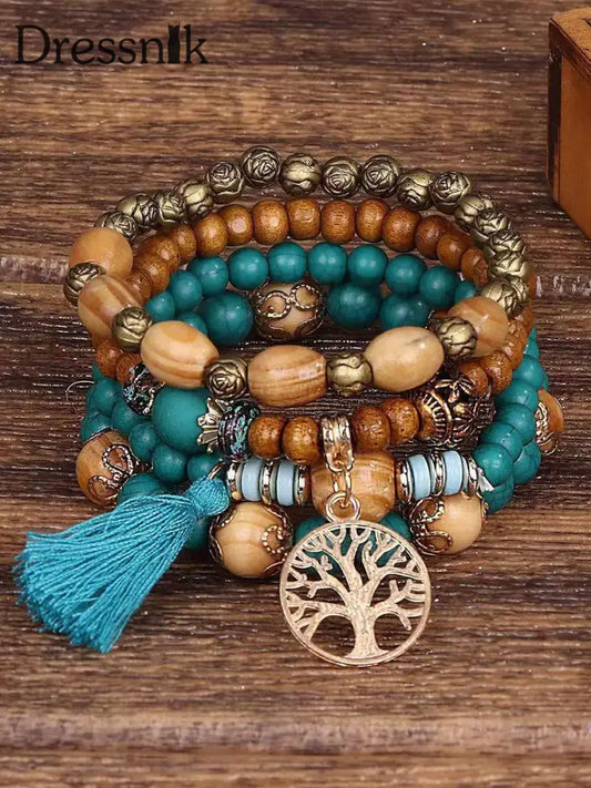 4-teilige Armband-Sets für Damen Blau / EINS