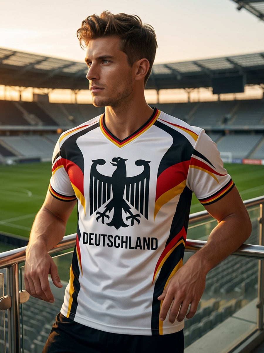 Herren-T-Shirt mit deutschem Fußball-Liebhaber-Print