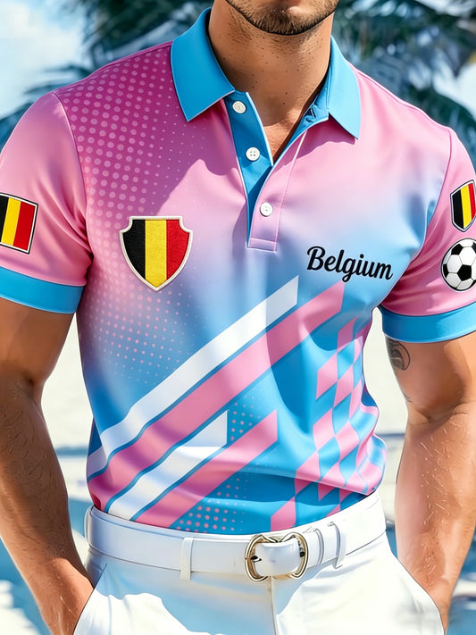 Herren Belgien Fußballspiel Jubel Kunstdruck Fan-Polo