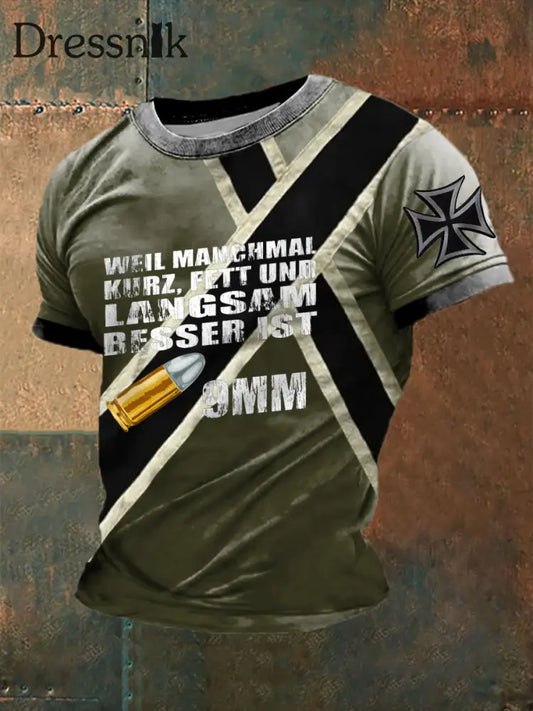 9mm bedrucktes Kurzarm-T-Shirt für Männer als bild / S