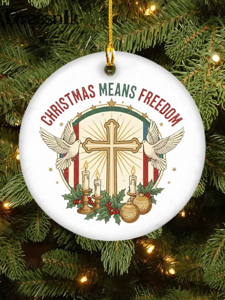 Acryl dekoratives Ornament Weihnachten bedeutet Freiheit Weiß / EINS