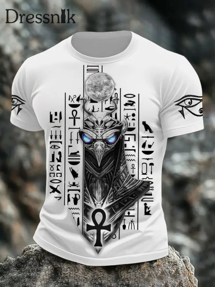 Ägyptische Freizeit T Shirts für Männer Weiß / S
