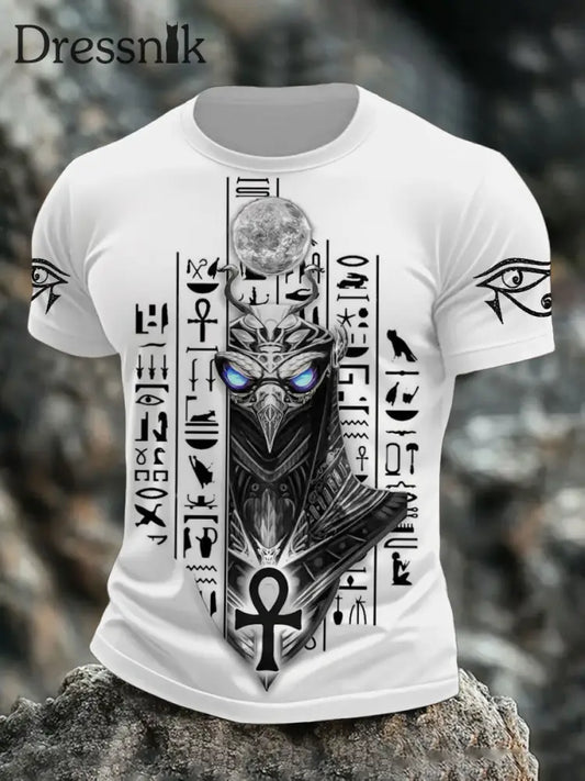 Ägyptische Freizeit T Shirts für Männer Weiß / S