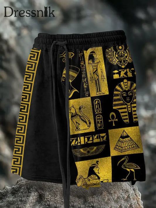 Ägyptische Zivilisation shorts für Männer Schwarz / S