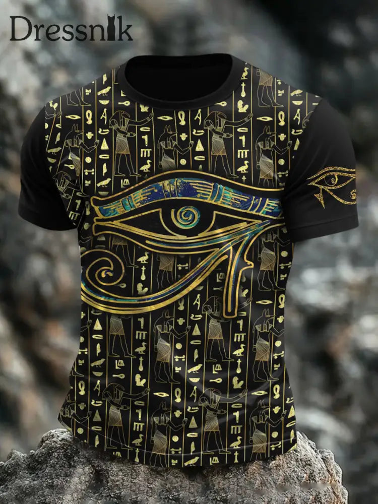 Ägyptisches Auge des Horus lässige T Shirts für Männer Schwarz / S