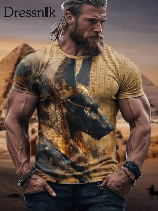 Ägyptisches Mythologie T Shirt für Männer als bild / S