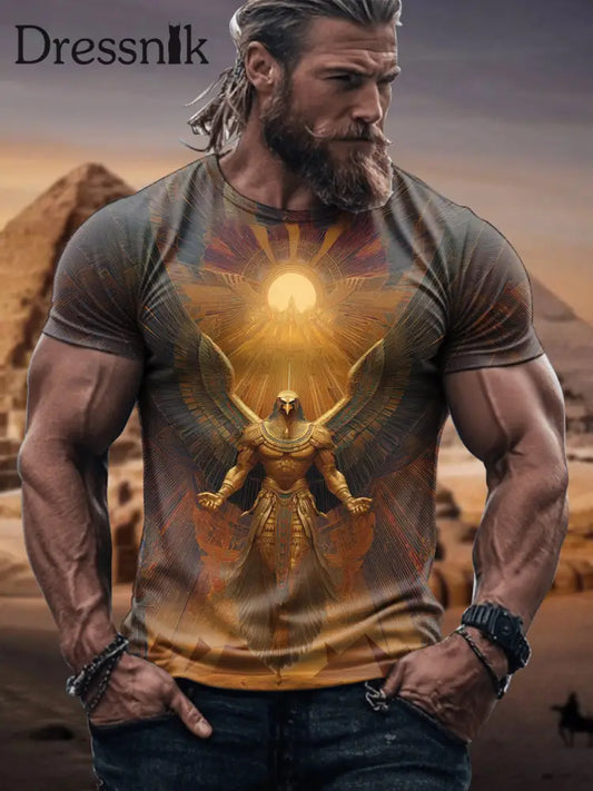 Ägyptisches Mythologie T Shirt für Männer als bild / S