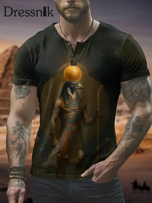 Ägyptisches Mythologie T Shirt für Männer als bild / S