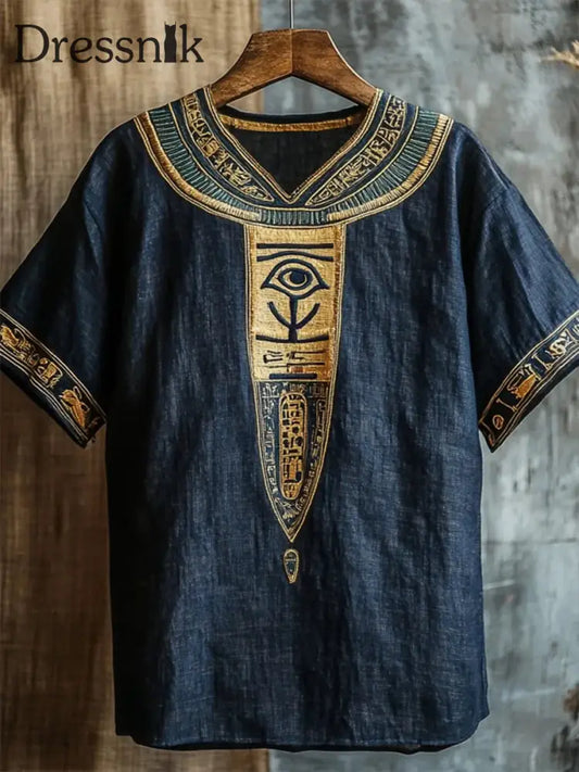 Alt ägyptische T Shirts für Männer Marineblau / S