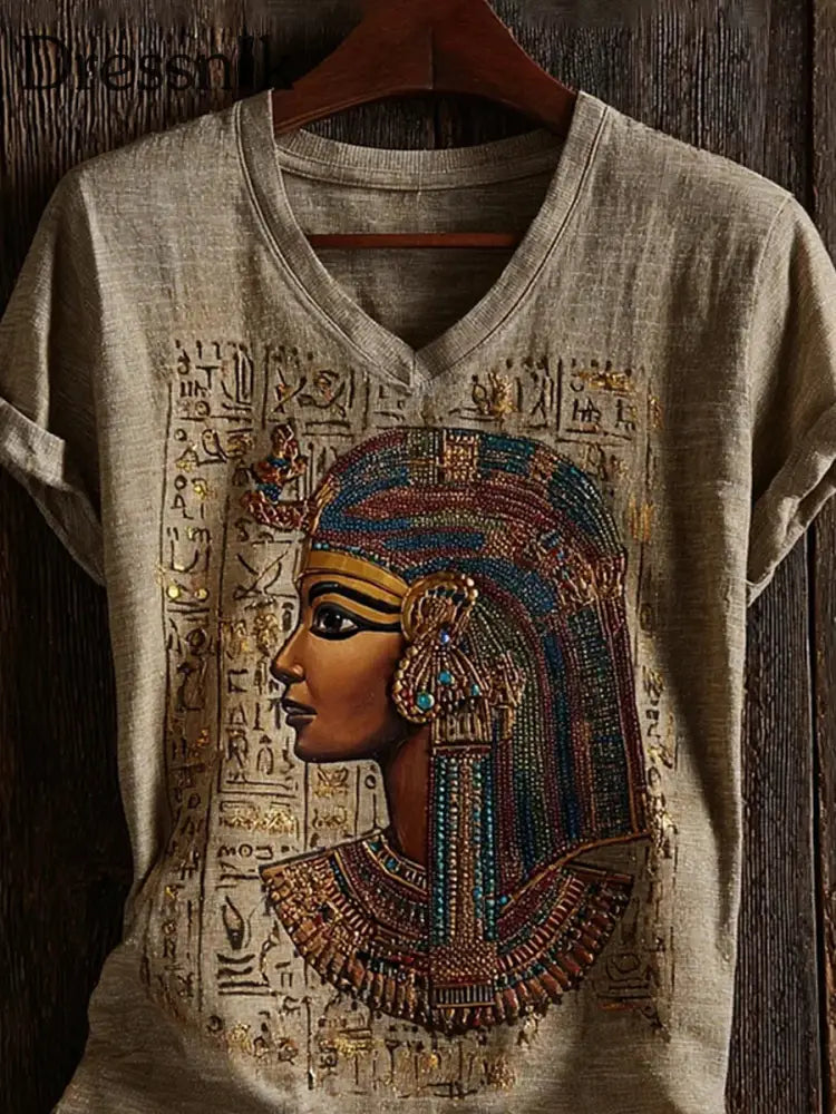 Alt ägyptisches T Shirt mit Frauen Print als bild / S