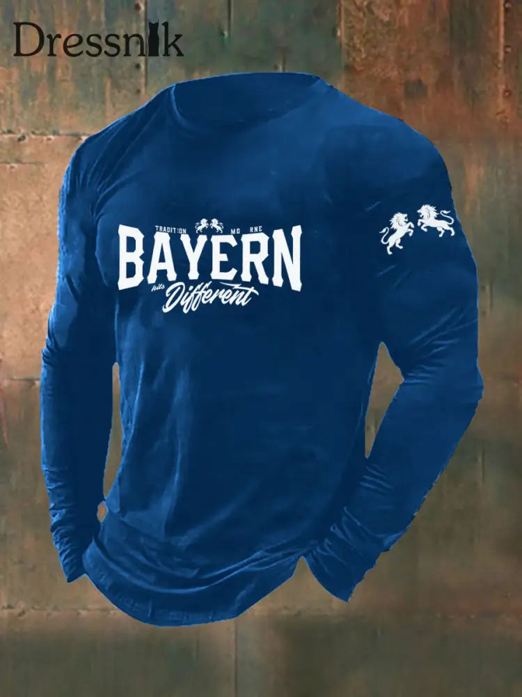 Bayern-Langarm-T-Shirt für Herren Blau / S