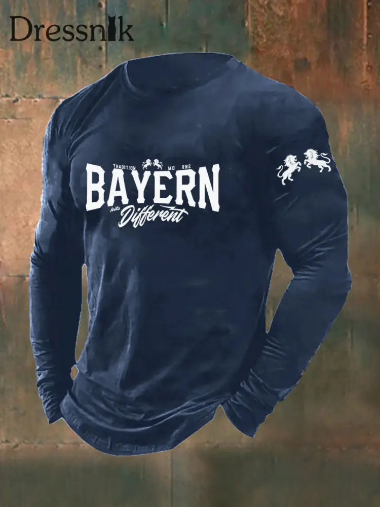 Bayern-Langarm-T-Shirt für Herren Marineblau / S