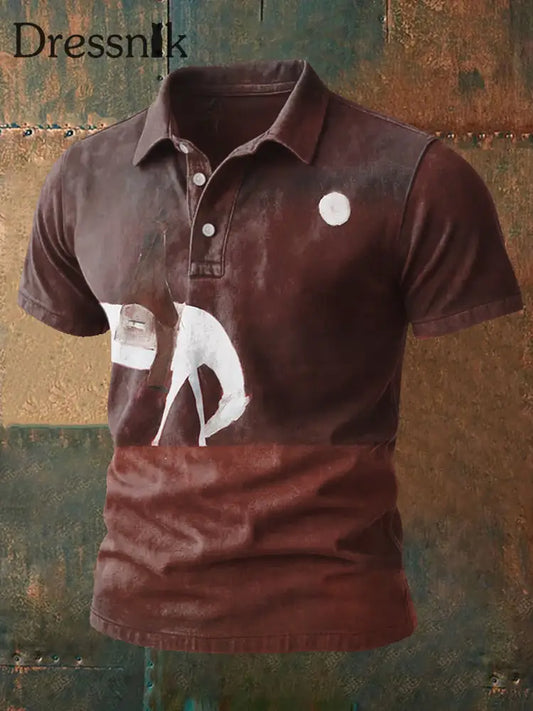 Bedruckte lässige Herren Tops im westlichen Stil als bild / S