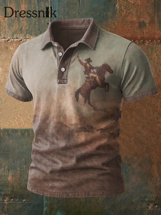 Bedruckte lässige Herren Tops im westlichen Stil als bild / S