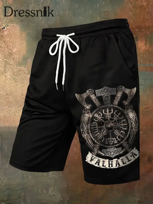 Bedruckte Lounge-Shorts für Herren von Viking Schwarz / S