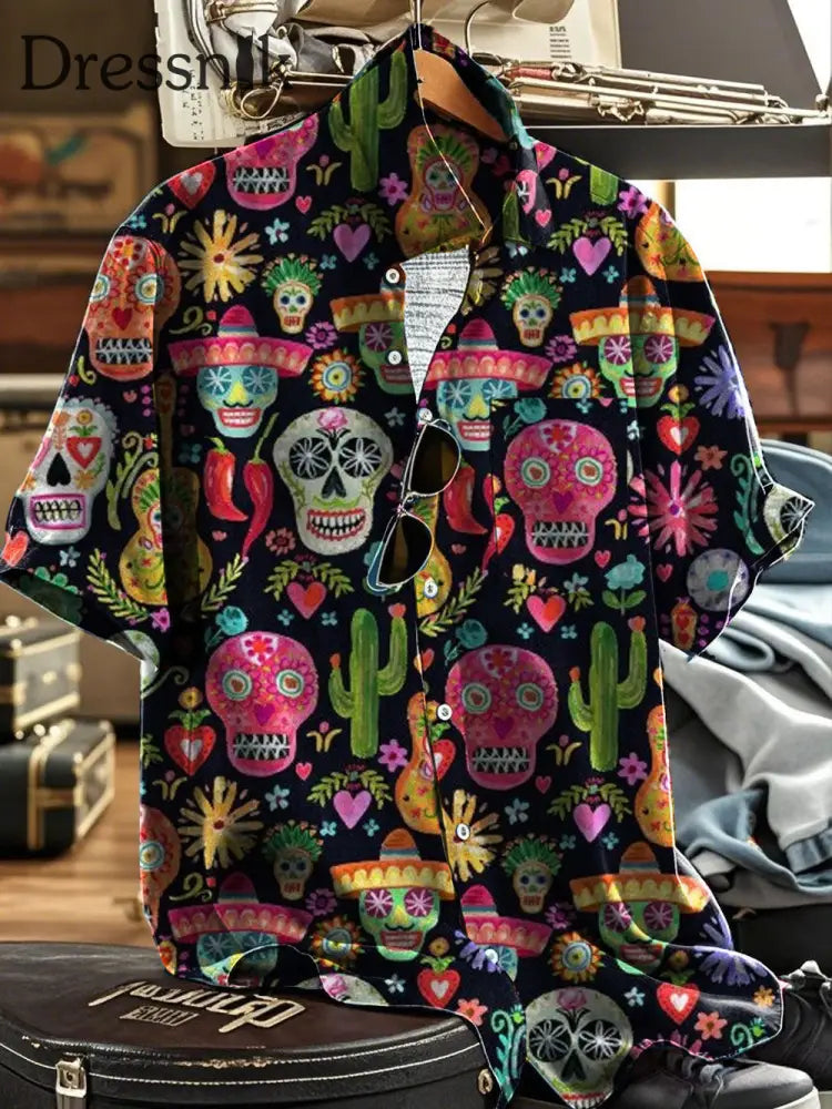 Bedrucktes Hemd für Männer mit mexikanischem Festival Viva Cinco De Mayo