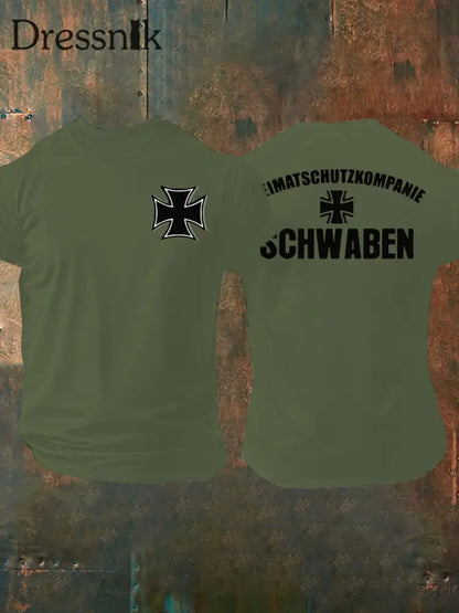 Bedrucktes Herren-T-Shirt der Heimat schutz kompanie Schwaben Armee grün / S