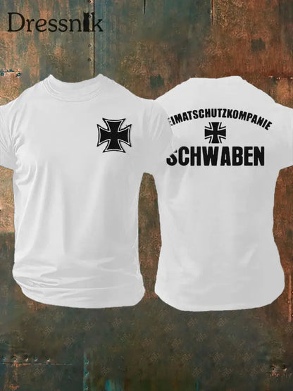 Bedrucktes Herren-T-Shirt der Heimat schutz kompanie Schwaben Weiß / S