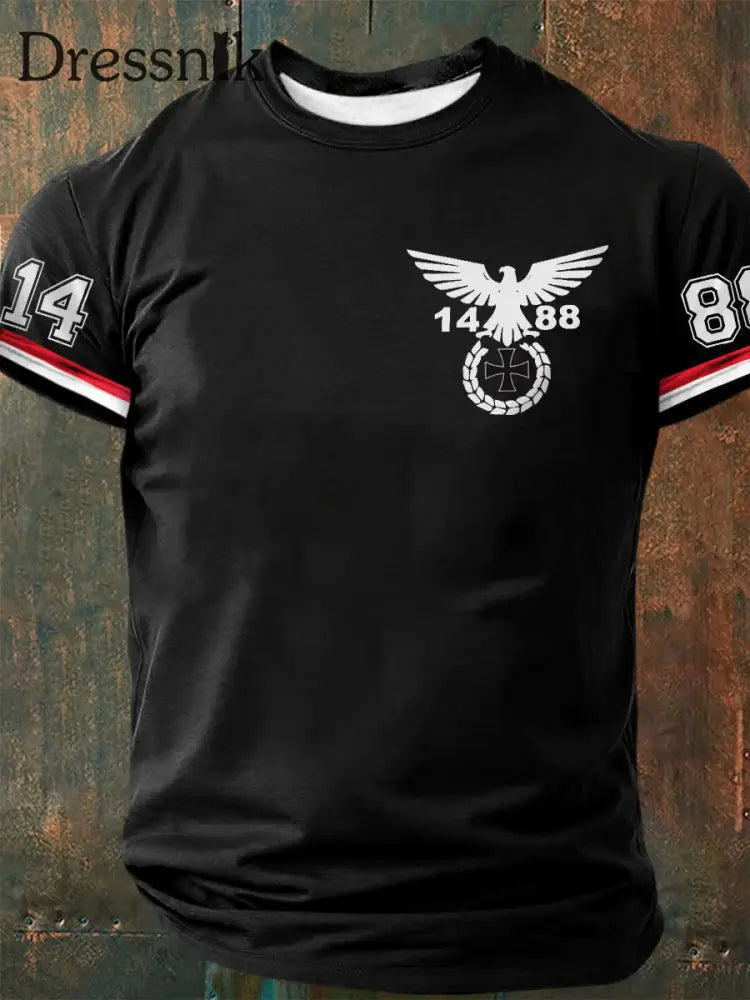 Bedrucktes Kurzarm-T-Shirt für Herren 1488 Alte Schule Schwarz / S