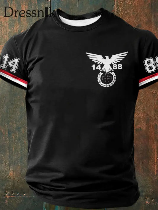 Bedrucktes Kurzarm-T-Shirt für Herren 1488 Alte Schule Schwarz / S