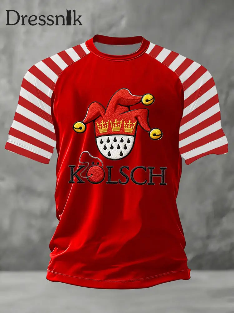Bedrucktes Kurzarm-T-Shirt für Herren Kölner Karneval Rot / S
