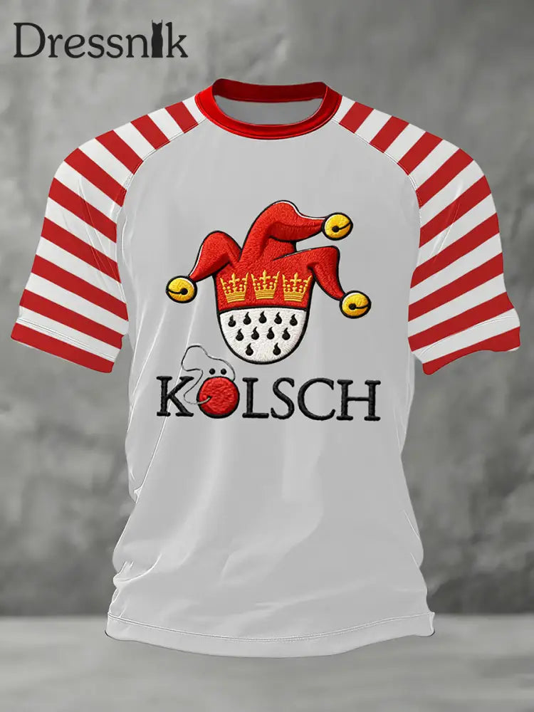 Bedrucktes Kurzarm-T-Shirt für Herren Kölner Karneval Weiß / S