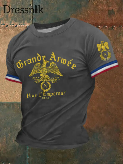 Bedrucktes Kurzarm-T-Shirt für Männer Grande Armée Grau / S