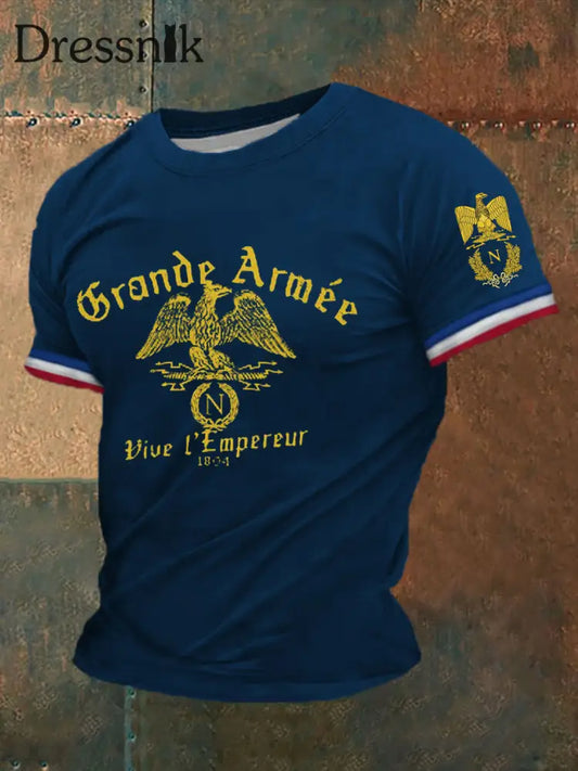 Bedrucktes Kurzarm-T-Shirt für Männer Grande Armée Marineblau / S